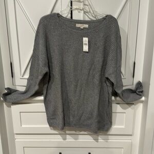 NWT - Ann Taylor loft silver sweater